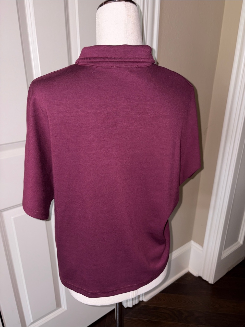 p cill Quarter-Zip Polo Top in Deep Berry M - Picture 5 of 7